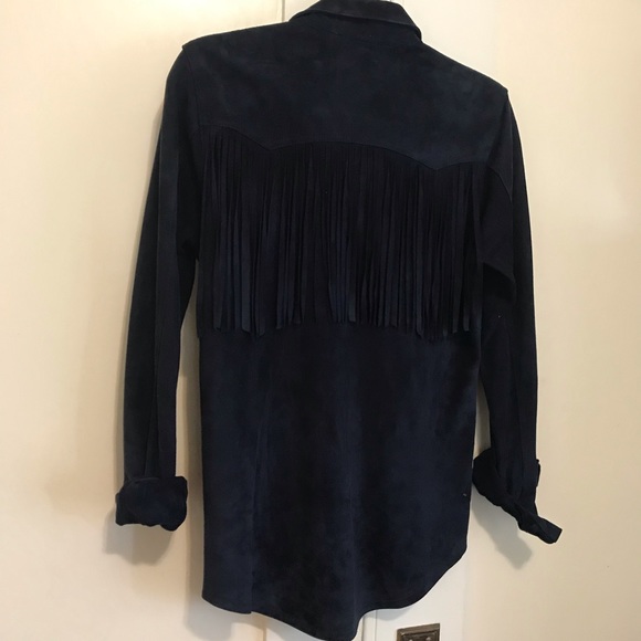 NWOT // FREE PEOPLE Fringe Suede Shirt - Picture 7 of 8